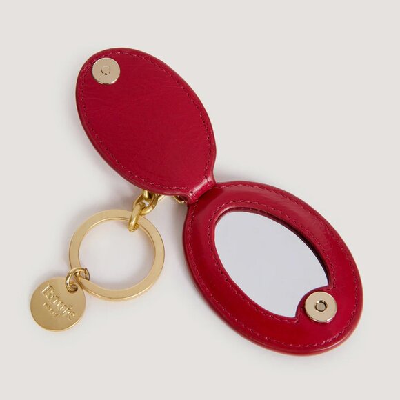 Rouje Leather Pocket Mirror Key Charm - Picture 2 of 5